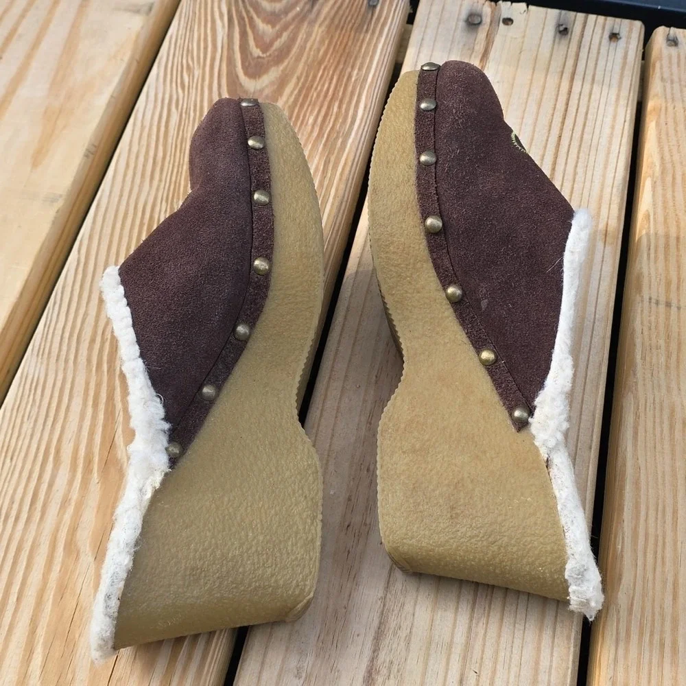 Tommy Girl Platform Heel Women's‎ Size 8 Vintage Suede Leather Stich 90's Y2K